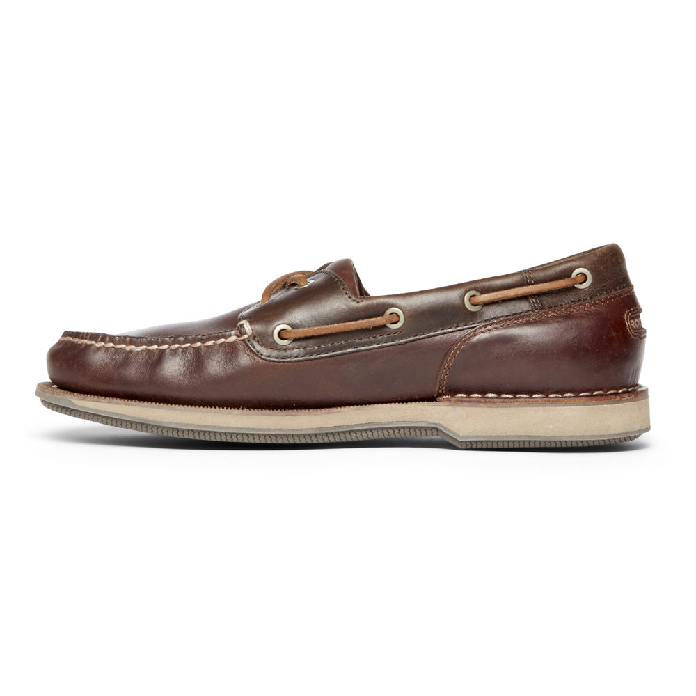 Rockport Singapore Mens Boat Shoes - Perth Brown - LN0347259